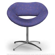 Imagem de Cadeira Beijo Colmeia Lilás E  Poltrona Decorativa Com Base Giratória