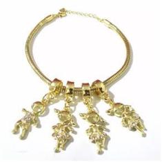 Imagem de Pulseira Berloques Crianças Filhos Folheado A Ouro 18k