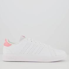 Imagem de Tênis Adidas Advantage Base 2.0 Feminino Branco e Rosa-Feminino