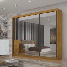 Imagem de Guarda Roupa Casal com Espelho 3 Portas 6 Gavetas São Paulo Gold