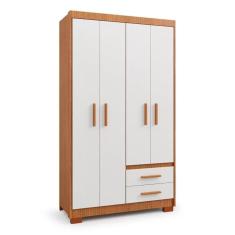 Imagem de Guarda Roupa Casal 4 Portas 2 Gavetas Primacy Freijó Off White