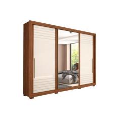 Imagem de Guarda Roupa Panan Vitória 3 Pts C/Esp + Pés Avelã/Off White