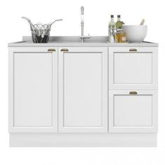 Imagem de Balcão para Pia 2 Portas 2 Gavetas 120cm Unna Poliman