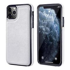 Imagem de Carteira magnética capa de telefone de couro para iPhone 11 12 Pro Max 12 Mini XR XS Max X 7 8 Plus 12 slots de cartão Flip Kickstand Back Cover, branco, para iPhone SE 2020