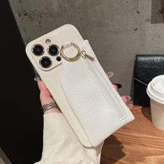Imagem de Coin Purse Leather PU Soft Phone Case para iPhone 13 12 11 14 Pro X XS Max XR 7 8 Plus capa para cartão, branca, para iPhone 12