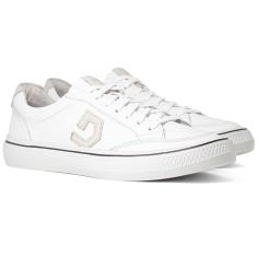 Imagem de Tênis Masculino Democrata Casual Denim Fender Couro Confortável Cadarço 290206-Masculino