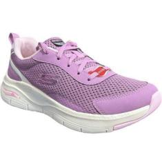 Imagem de Tênis Feminino Arch Fit Mesh Respirável Esportivo Conforto 896327 Skechers Lavanda-Feminino