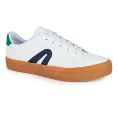 Imagem de Tenis Rainha York, Casual Unissex, Branco/Marinho/Verde, 38