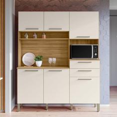 Imagem de Armário de Cozinha 6 Portas 2 Gavetas Montesa Freijó/Soft