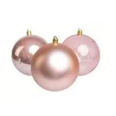 Imagem de Decoração Natal Bola De Natal Lisa Rosê 12cm - Unidade