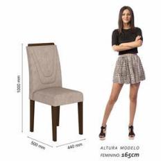 Imagem de Conjunto 2 Cadeiras Lima Imbuia/ Cappuccino  - Móveis Arapongas