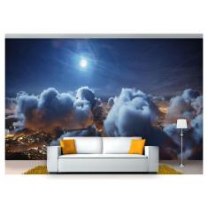 Imagem de Papel De Parede Lua Noite Nuvens Céu 3D Lua39