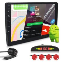 Imagem de Kit Multimídia 9 Polegadas Android + Câmera Ré + Sensor Ré Vermelho Je