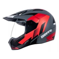Imagem de Capacete Moto Bieffe 3 Sport React Cinza Dark Vermelho Fosco, 56
