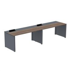 Imagem de Mesa de Plataforma Simples para 2 Pessoas Corporativa 140x792/2p Pscpp140/792/2p Walnut/Grafito