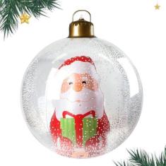 Imagem de Decoração de bolas infláveis de 61 cm, enfeites gigantes de Natal, bola transparente para decoração de varanda e quintal da porta da frente