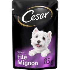Imagem de Ração Úmida Cesar Sachê Cortes Selecionados Sabor Filé Mignon Para Cães Adultos - 85 G