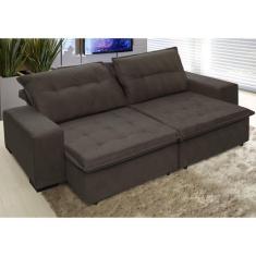 Imagem de Sofá Austrália 2,12 Mts Retrátil e Reclinavel Tecido Suede Pluma Café - Moveis Marfim