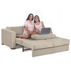 Imagem de Sofa Cama Casal Sofia 2 Lugares 170cm Com Pés De Madeira Talento Móvei