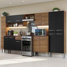 Imagem de Armário de Cozinha Completa 325cm Rustic/preto/rustic Emilly Madesa 02