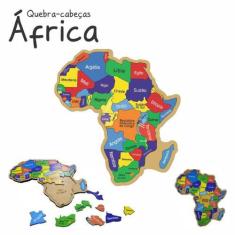 Imagem de Quebra-Cabeça Mapa Da África - Mdf 3mm - 35X32 Cm - Indústria Fenix