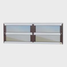 Imagem de Janela de Alumínio Basculante 2 Seções 40x120cm Vidro Espelhado Elite Brimak