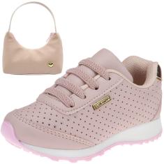 Imagem de Tênis Infantil Feminino Elástico Jogger com Bolsinha Nude - Club Happy 20.015-Feminino