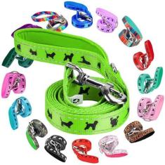 Imagem de EcoBark Coleira para cães – 1,2 m / 1,5 m / 1,8 m – trelas para cães ecologicamente brilhantes com alça acolchoada – Coleira resistente para cães fortes – Coleira de nylon para cães de médio e grande porte (coleira verde para cães)