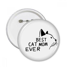 Imagem de Best Cat Mom Ever Citação DIY Design Pinos Redondo Emblema Emblema Acessório Decoração 5 peças
