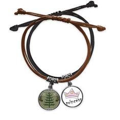 Imagem de DIYthinker Pulseira de couro com estampa de alce marrom e árvore de Natal