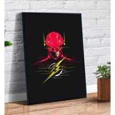 Quadro decorativo emoldurado Esboço Flash Desenho Heroi Dc