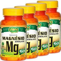 Imagem de Kit com 4 Frascos de Magnésio Dimalato Unilife 60 capsulas