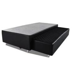 Imagem de Cama Box Bicama Auxiliar Solteiro Sintético Espuma 8cm 40X88x188 Preto