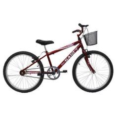 Imagem de Bicicleta Aro 24 Feminina Mono Saidx Sem Marcha Com Cesta, Vermelho