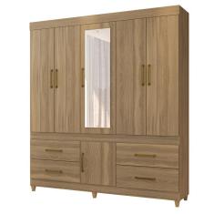 Imagem de Guarda Roupa Casal 6 Portas Com Pés E Espelho Guarujá 64720