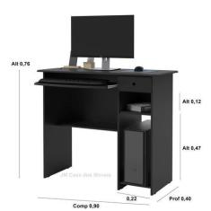 Imagem de Mesa Para Computador Estudo Gama Cor Preto - Jm Casa Dos Móveis - Jm C