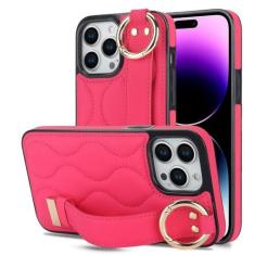 Imagem de Anel de couro pu pulseira de pulso capa de telefone para iphone 15 14 plus 13 12 mini 11 pro max x xs xr 7 8 plus capa de suporte, vermelho, para iphone 13
