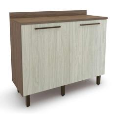 Imagem de Balcão de Cozinha com Tampo Evolution 2 PT Tannat e Legno Crema - BATR