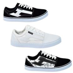 Imagem de Kit 3 Pares De Tênis Casual Skate Escolar Haymax Original H8, 39, Pret