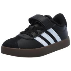 Imagem de adidas Tênis infantil unissex Vl Court 3.0 de renda elástica, Preto/branco/preto, 15