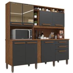 Imagem de Armário De Cozinha Antonela 8 Portas 2 Gavetas Imop  Cor Cinamomo Graf