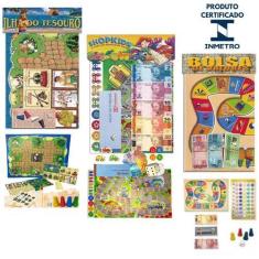 Imagem de Kit 03 Jogo Tabuleiro Ilha Do Tesouro + Bolsa De Valores + Shopkids -