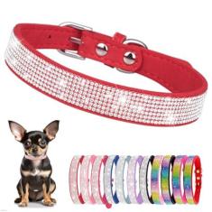 Imagem de Coleira de cachorro com strass para cães pequenos, diamante brilhante, brilhante, cristal, linda, joia, filhote, coleiras para animais de estimação, PPP, PP, médio, grande, raça, fêmea, gatinha,