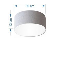 Imagem de Plafon Cilíndrico Md-3010 Cúpula Em Tecido 30X12cm Cinza - Bivolt