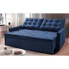 Imagem de Sofá Sem Caixa Retrátil e Reclinável 1,65m Cama Inbox Studio Suede Velusoft Azul