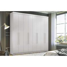 Imagem de Guarda Roupa 8 Portas e 4 Gavetas c/ Pés Master New 8.4 Branco - Santos Andirá