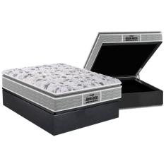 Imagem de Cama Box Baú Casal: Colchão Espuma Probel D45 / Ep Plus Pillow Top + Base Gray(138X188)