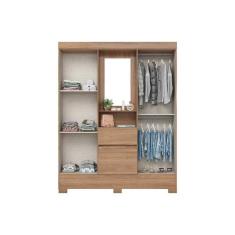 Imagem de Guarda Roupa Solteiro 6 Portas E 2 Gavetas c- Pés Briz Bs07 Jequitibá Brilho