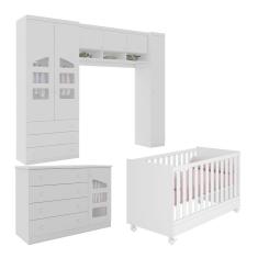 Imagem de Quarto de Bebê Completo Eloisa Phoenix Baby + Berço Qmovi 1344 Branco