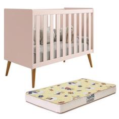 Imagem de Berço Americano Isis Rosa com Colchão Supreme - Reller Móveis, Rosa